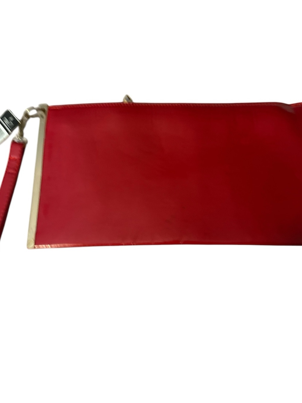 NWT rue 21 Red Leather Wristlet Clutch - Sleek Women's Bag gold accents